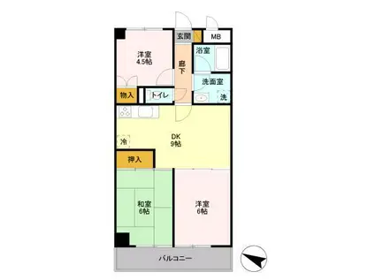 YS習志野台(3DK/3階)の間取り写真