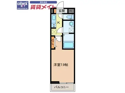 プレミール(1K/1階)の間取り写真