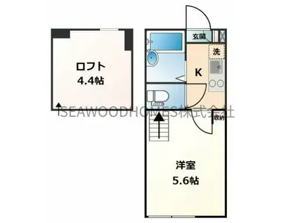 べステージ金沢文庫IV(1K/1階)の間取り写真