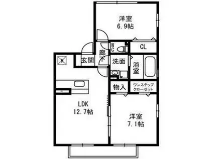 パサージュC(2LDK/2階)の間取り写真
