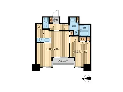 KDXレジデンス東新宿(1LDK/14階)の間取り写真