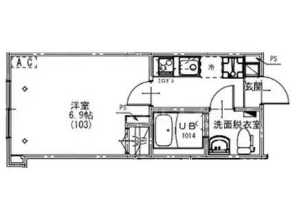 KEIAI RESIDENCE 北習志野(1K/1階)の間取り写真