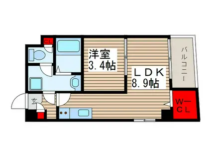 グラントレス松戸(1LDK/3階)の間取り写真