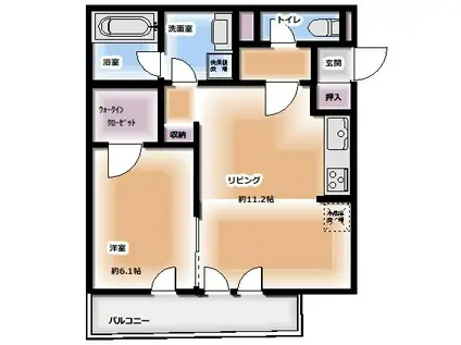 ジュリアーレ(1LDK/1階)の間取り写真