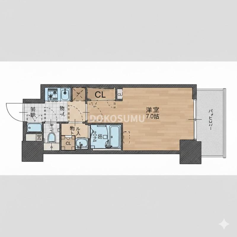 S-RESIDENCE福島玉川UNO(1K/11階)の間取り写真