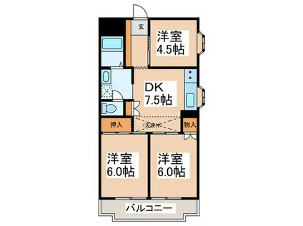 エッセ藤が丘(3DK/4階)の間取り写真