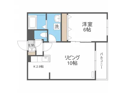 パーチェ参番館(1LDK/2階)の間取り写真