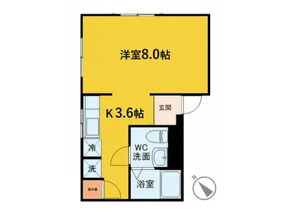 コンドミニアム ノヴィア・ブランカ(1K/1階)の間取り写真