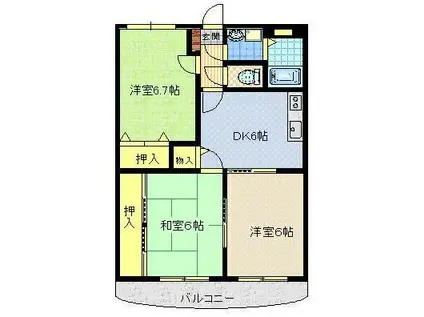 プレステージ中郷(3DK/3階)の間取り写真