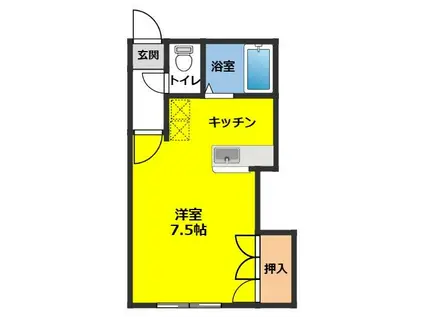 メゾンK3(ワンルーム/1階)の間取り写真