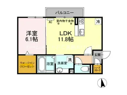 ES TUPENDO(1LDK/2階)の間取り写真