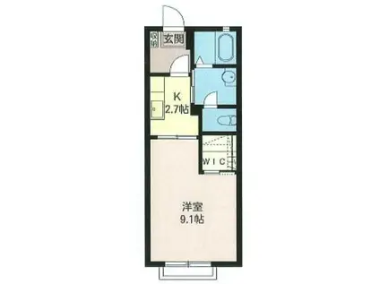 グランドール(1K/2階)の間取り写真