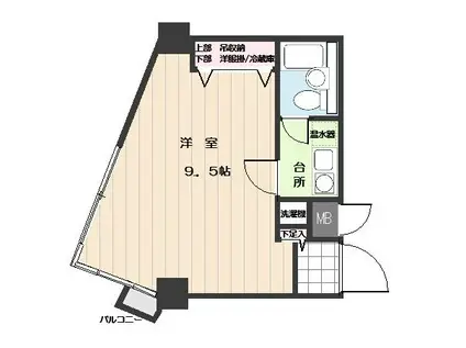 ライオンズマンション天文館301号(ワンルーム/3階)の間取り写真