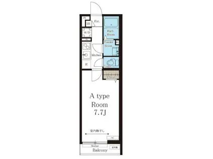 リブリ・グリュ アンレーヴ(1K/2階)の間取り写真