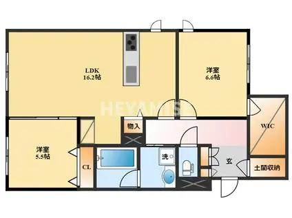 シャーメゾンステージ時津町(2LDK/1階)の間取り写真