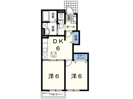 モンテノーベ(2DK/1階)の間取り写真