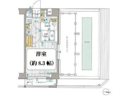 プレール・ドゥーク豊洲スクエア(1K/8階)の間取り写真