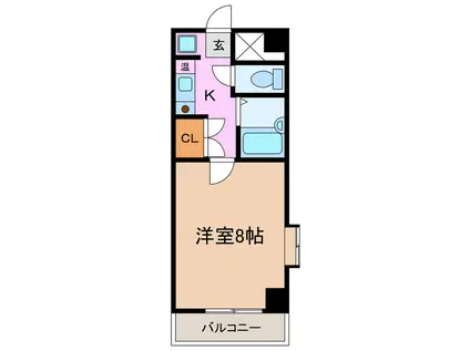 ラ・メゾン・メルヴェイユ(1K/4階)の間取り写真