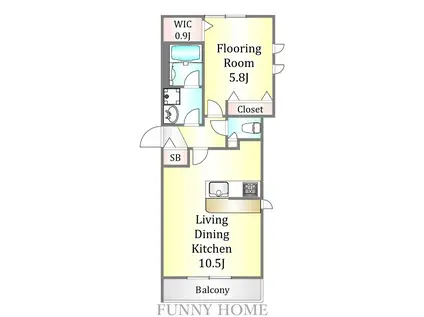 CAMPAGNE TAKABAN(1LDK/1階)の間取り写真