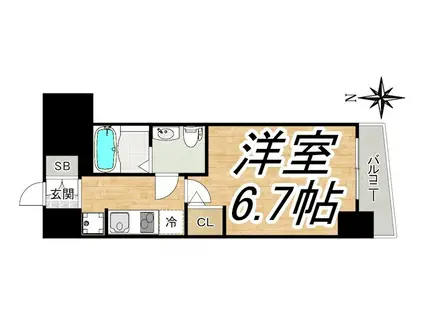 SERENITE本町REFLET(1K/10階)の間取り写真