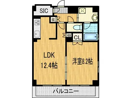 ROCK FIELD(1LDK/4階)の間取り写真