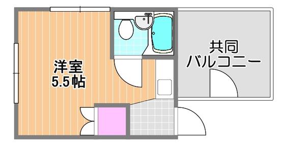 ビッグバーンズマンション伊島G棟(ワンルーム/2階)の間取り写真