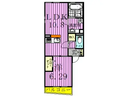 FLAT TENJIN Ⅴ(1LDK/2階)の間取り写真