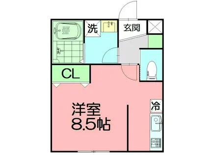 ビーバレーMIII(ワンルーム/2階)の間取り写真