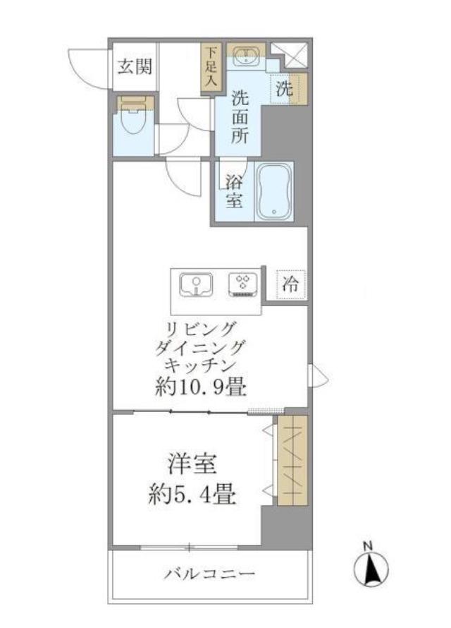 プレミアムキューブ上野(1LDK/10階)の間取り写真