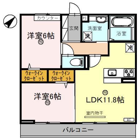 ラ グリシーヌ青山(2LDK/3階)の間取り写真