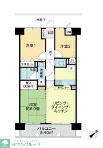 ハイホーム立川一番町(3LDK/3階)の間取り写真