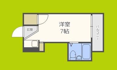 アース湯里(ワンルーム/1階)の間取り写真