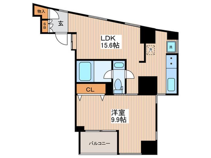 ウィルテラス千歳烏山(1LDK/5階)の間取り写真