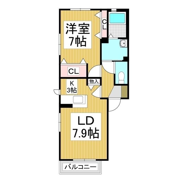 フォーレスいこい(1LDK/1階)の間取り写真