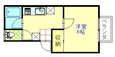 ルームエイト(1K/2階)の間取り写真