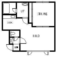 アヴァンティ A・B棟(1LDK/1階)の間取り写真