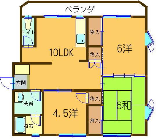 メゾンド温品(3LDK/3階)の間取り写真