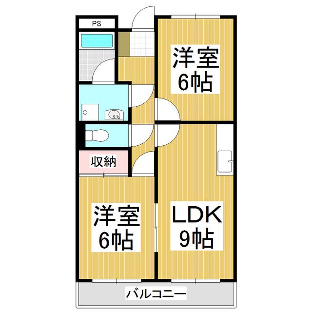 LIMPIAルレーヴS(2LDK/3階)の間取り写真