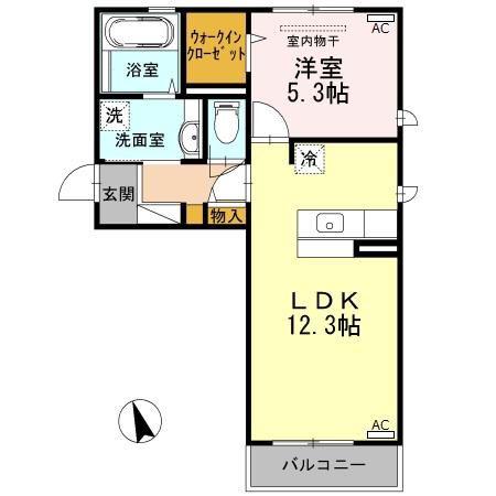FOREST VALLEY III C(1LDK/2階)の間取り写真