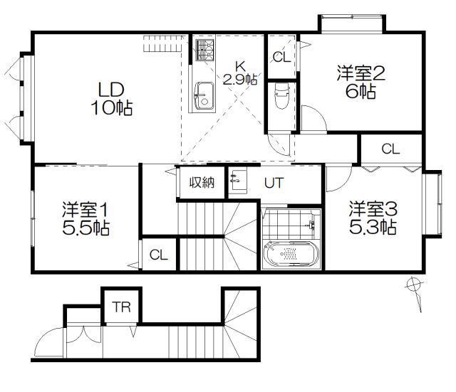 ルタンI(3LDK/2階)の間取り写真