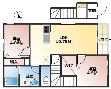 リーブルファイン春日部樋堀(2LDK/1階)の間取り写真