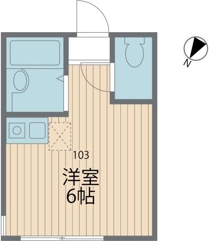 ユナイト井土ヶ谷ミストラルの杜(ワンルーム/1階)の間取り写真