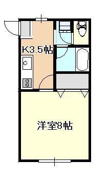 Y・N・G西坂II号館(1K/2階)の間取り写真