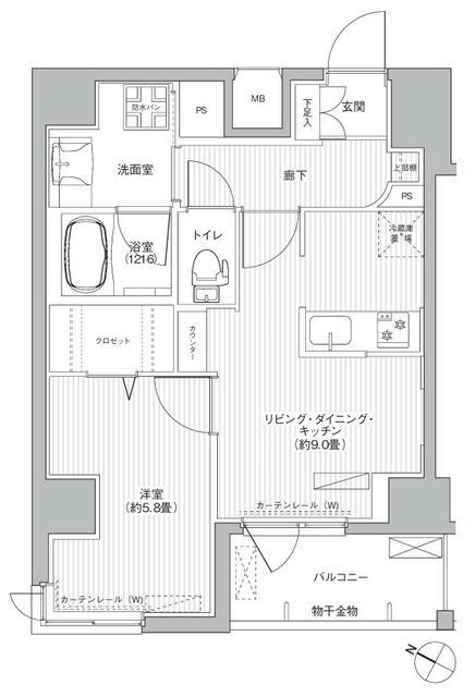 CASA KEITO (1LDK/4階)の間取り写真