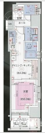 エステムプラザ芝公園(1DK/6階)の間取り写真
