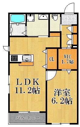 LA FONTE(1LDK/1階)の間取り写真