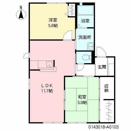 VEGASⅠ(2LDK/1階)の間取り写真