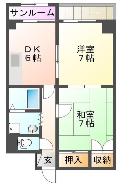 ザ レジデンス(2DK/5階)の間取り写真