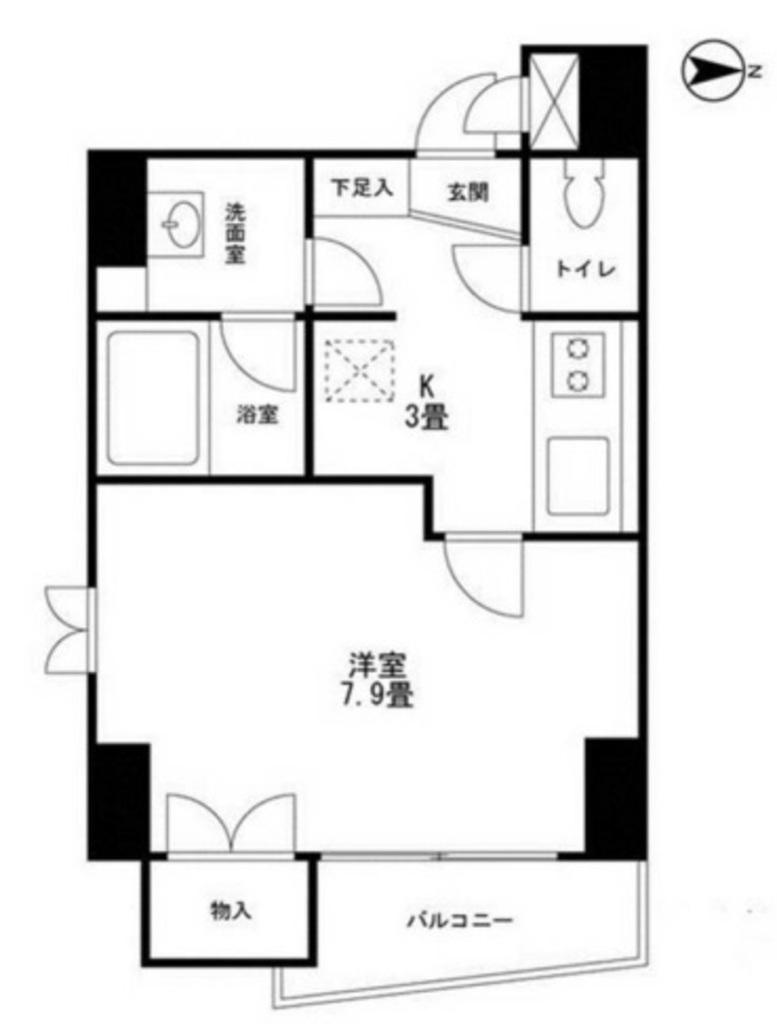 マイハイツ本郷(1K/4階)の間取り写真
