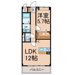 グランドソレイユII(1LDK/4階)の間取り写真